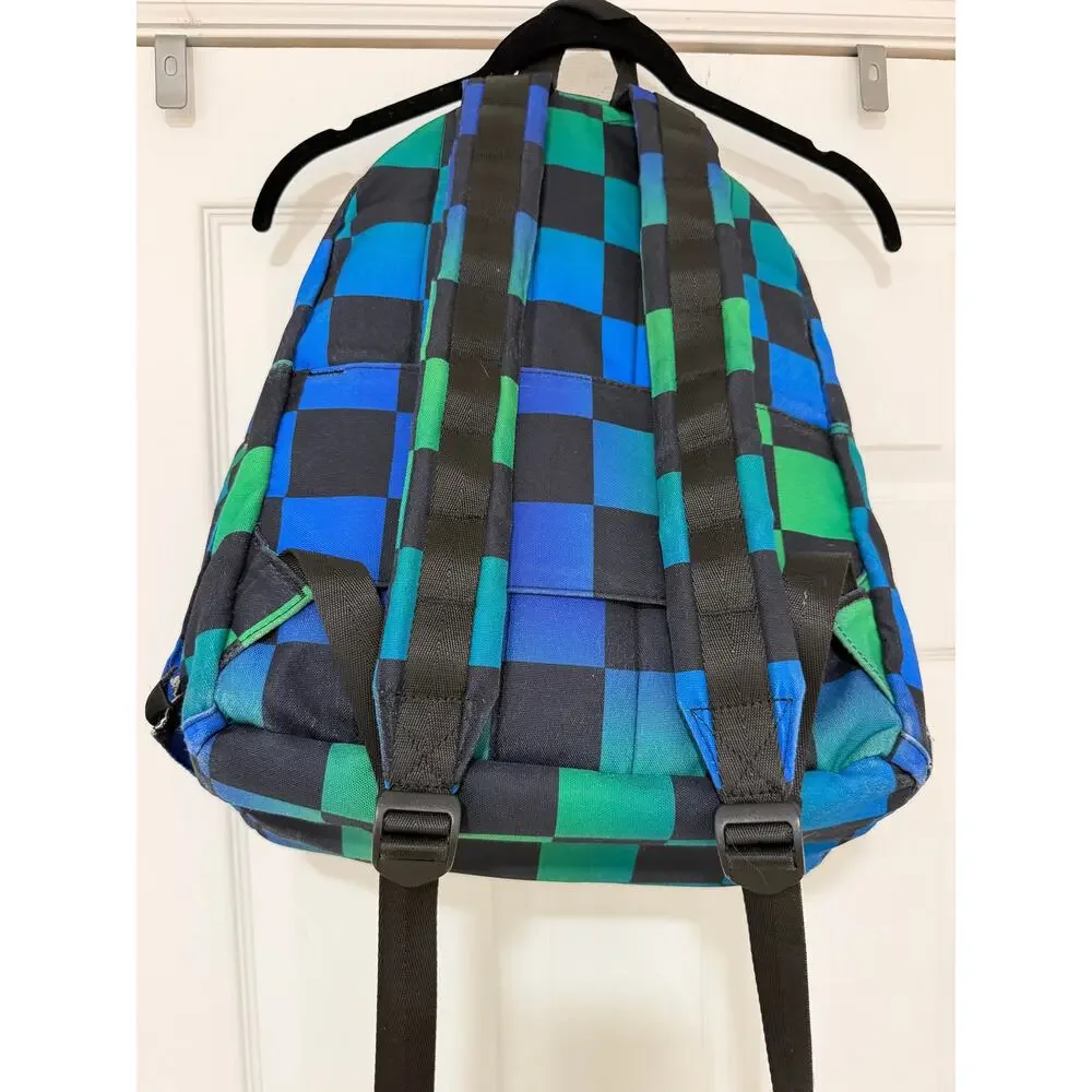 State Bags - Kane Double Pocket Backpack - Blue Checkerboard